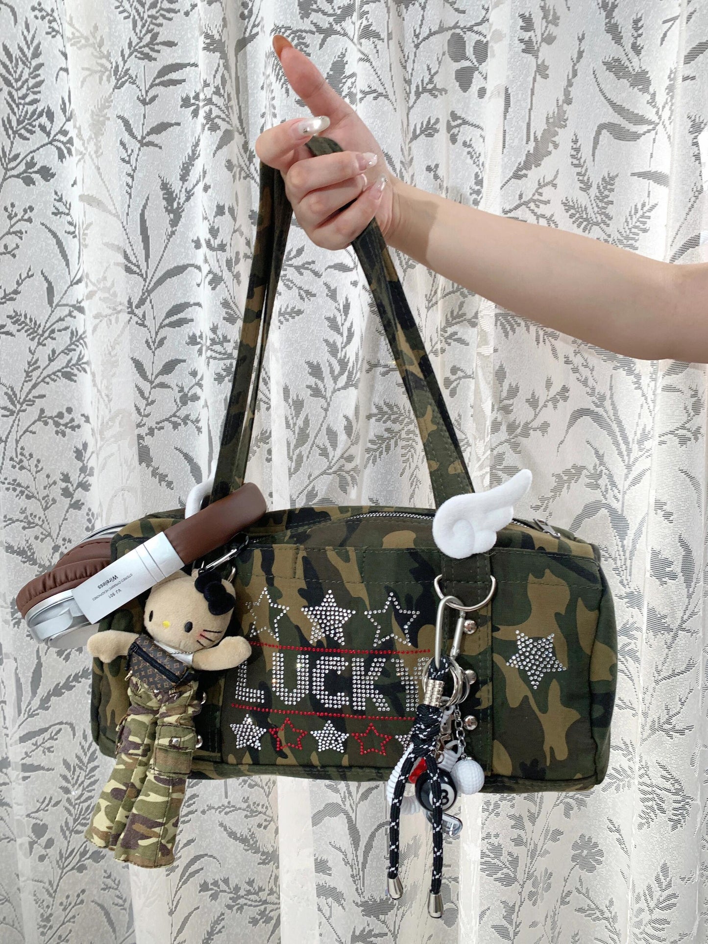 camouflage long leg HelloKitty bag charm +bag