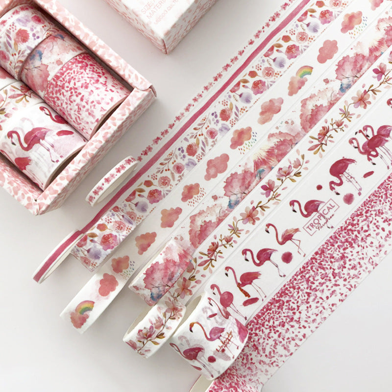 Washi Tape Set - 8 Rolls Plant Cartoon Pattern