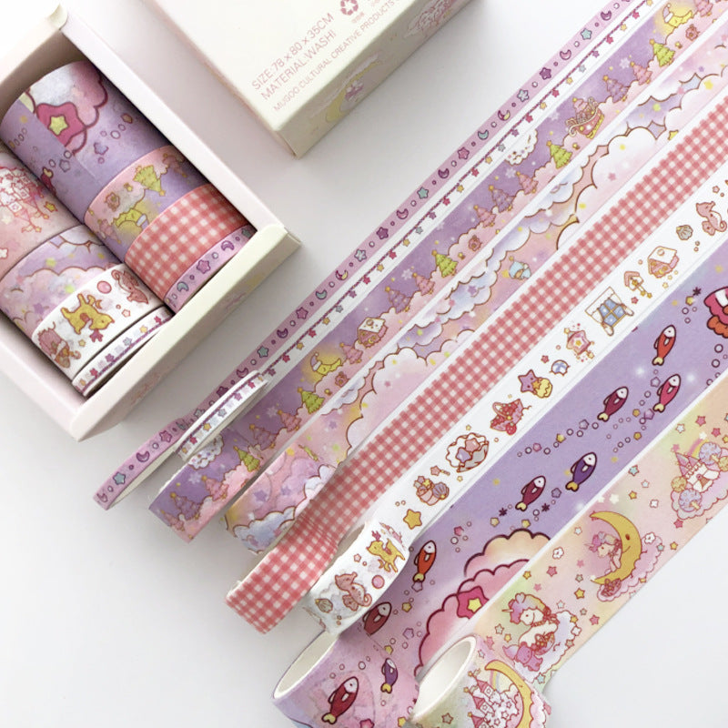 Washi Tape Set - 8 Rolls Plant Cartoon Pattern
