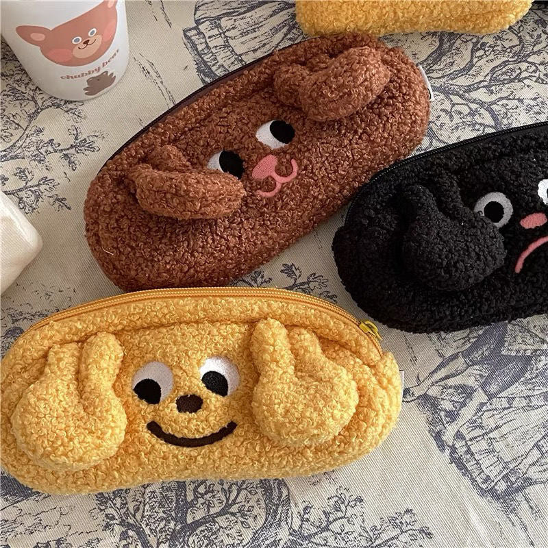 Kawaii Plush Dogs Pencil Case&Storage Bag