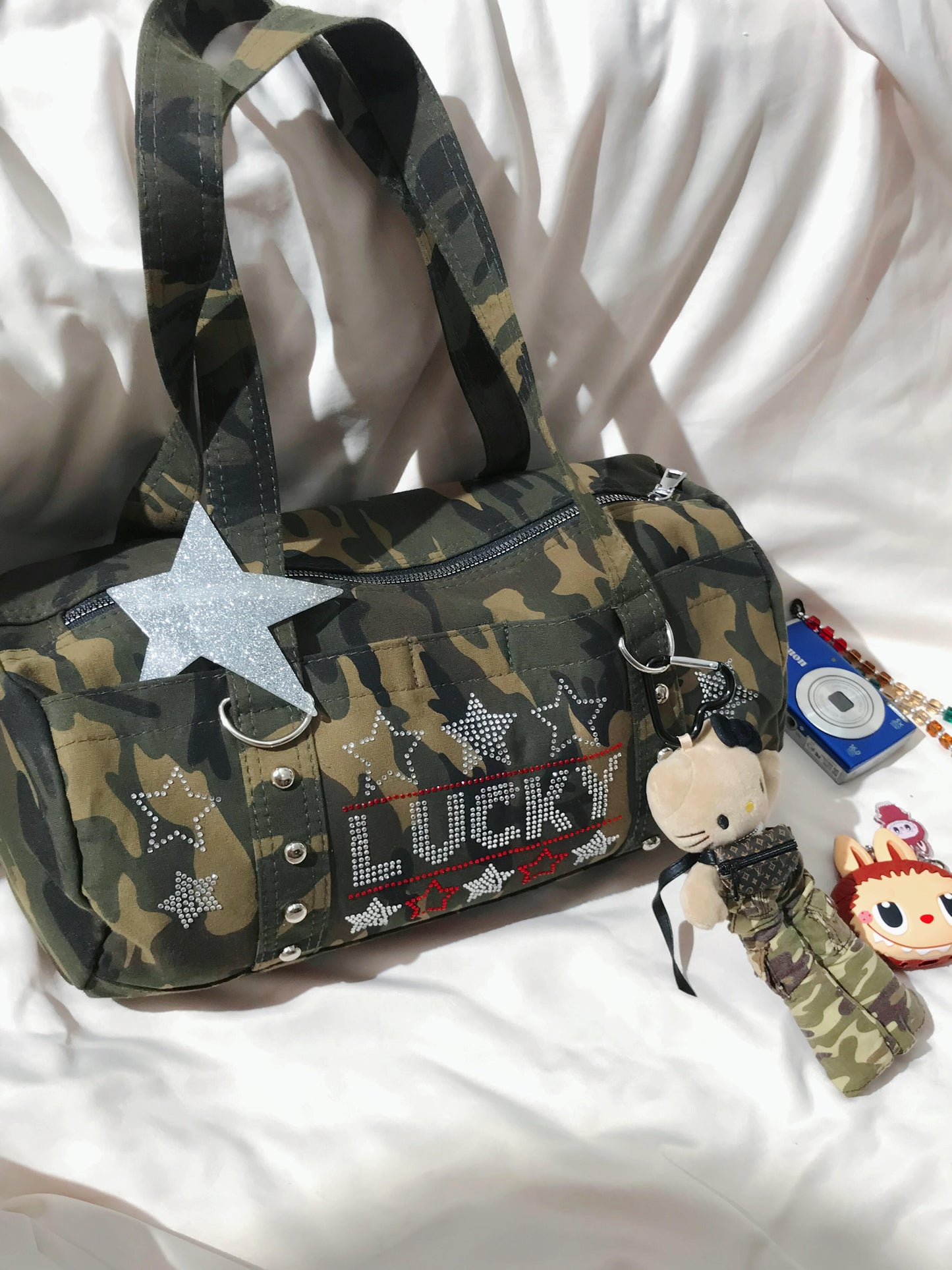 camouflage long leg HelloKitty bag charm +bag