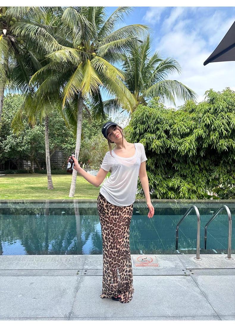 Leopard print skirt