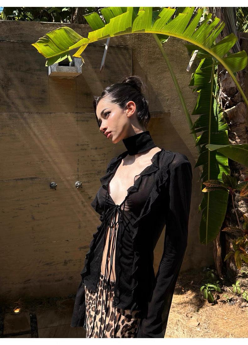 Black v-neck cardigan