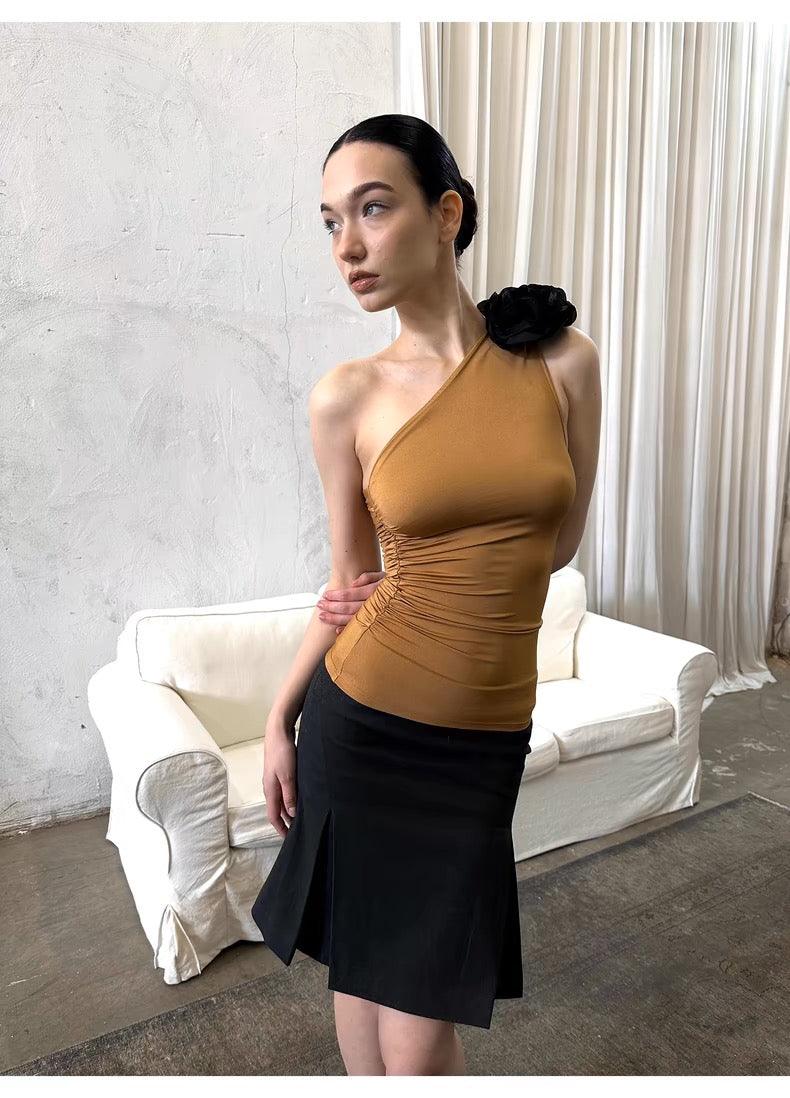 Champagne roses off shoulder top