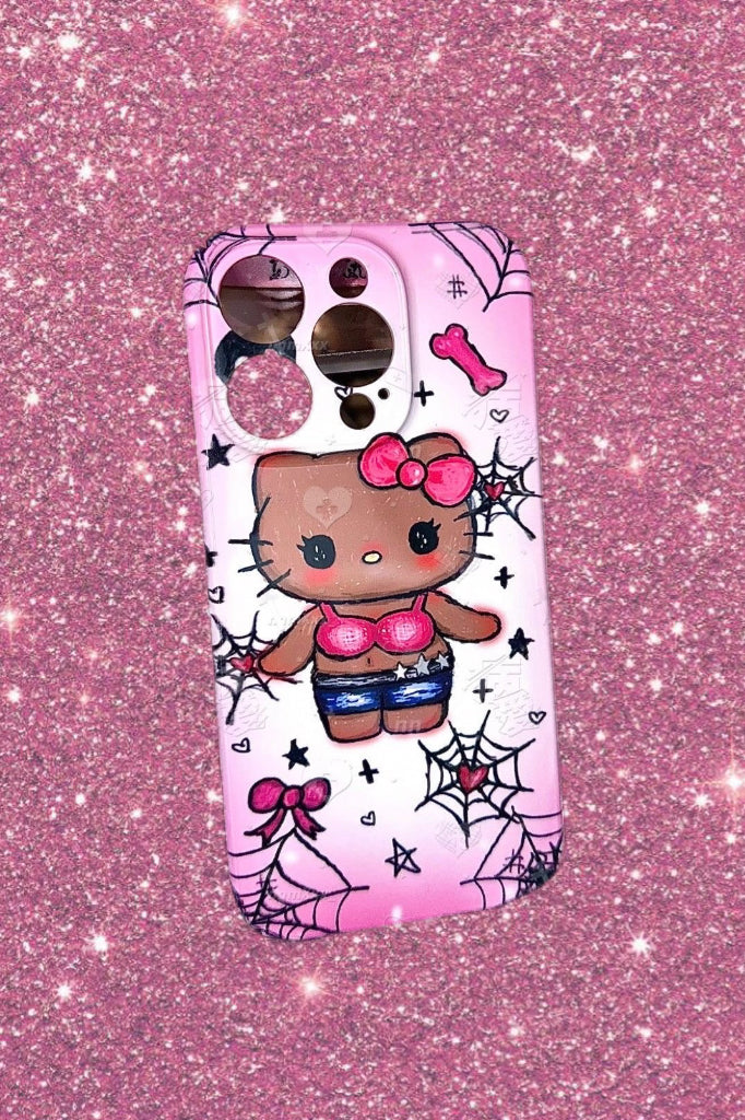 Spider Web Tanned Hello Kitty Phone Case