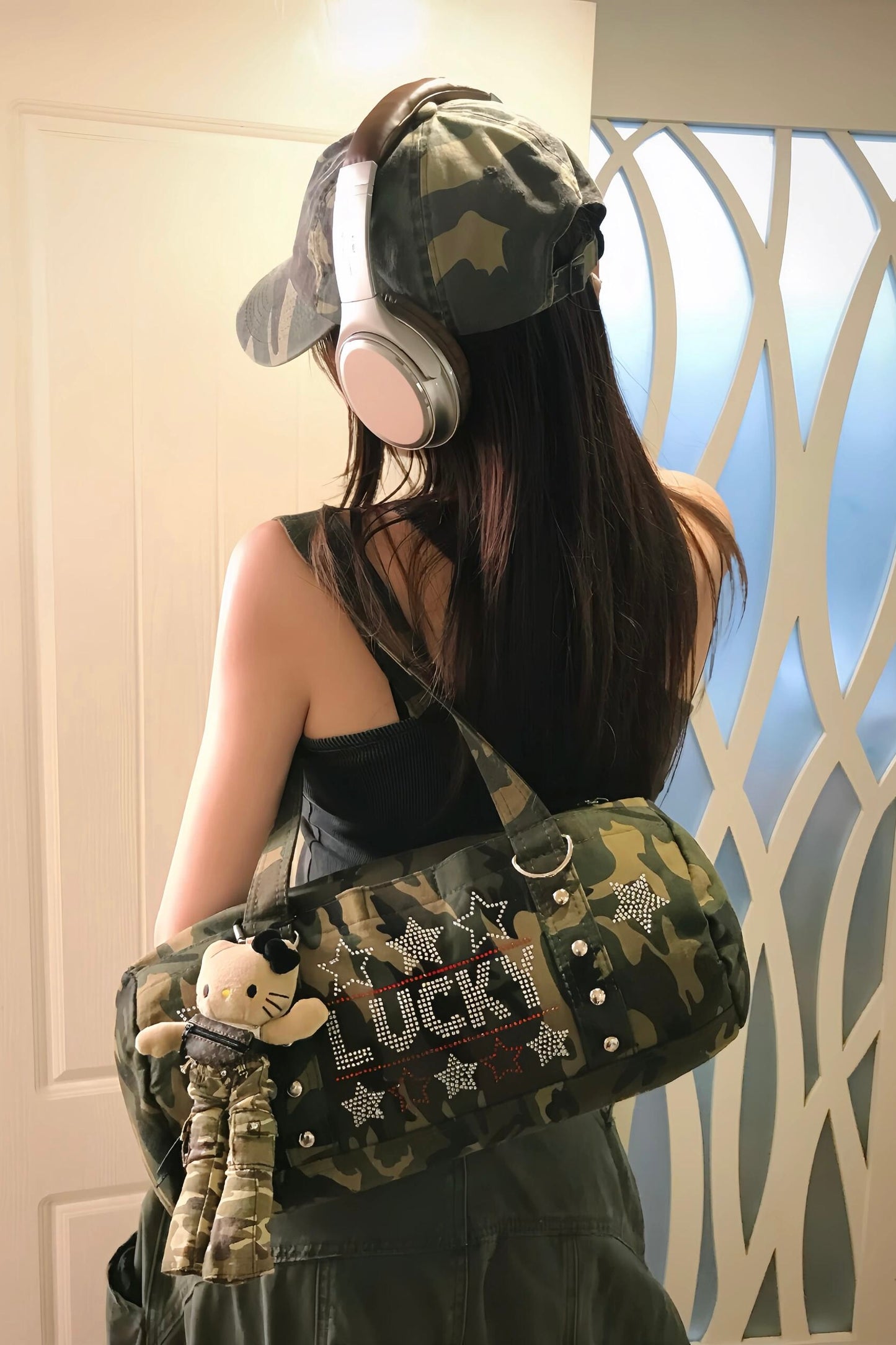 camouflage long leg HelloKitty bag charm +bag