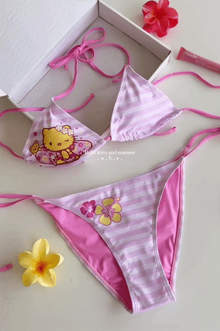 Pink Tanned Hellokitty Bikini