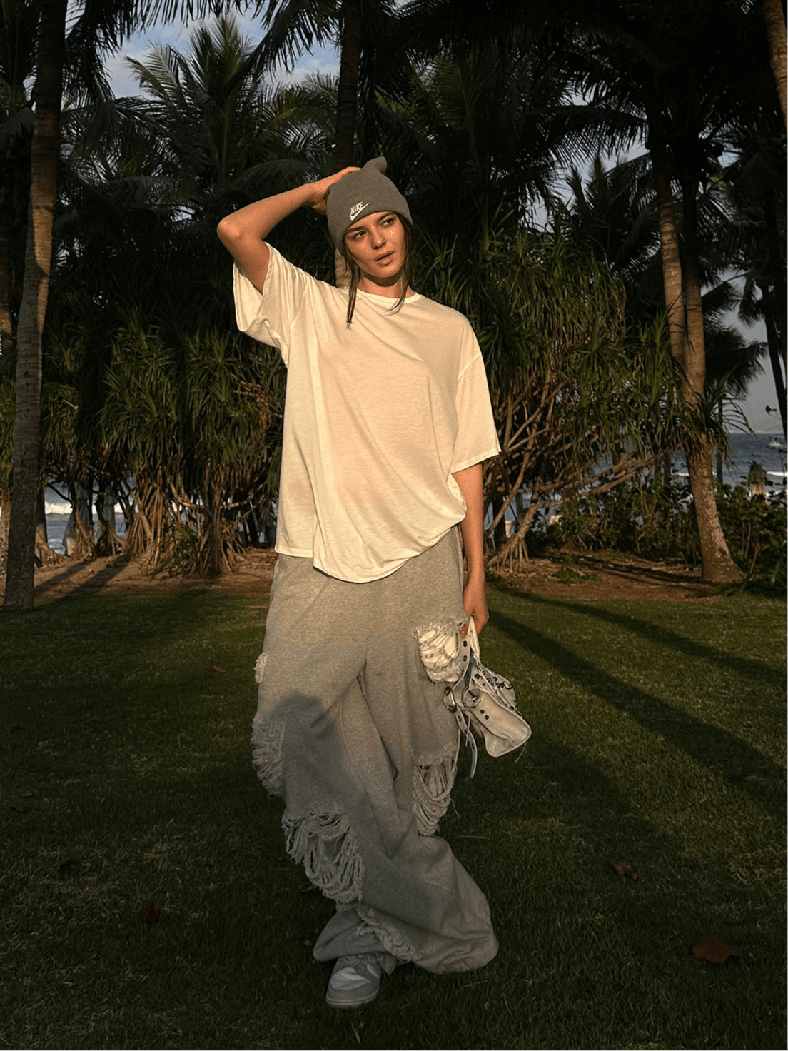 Grey ripped sweatpants