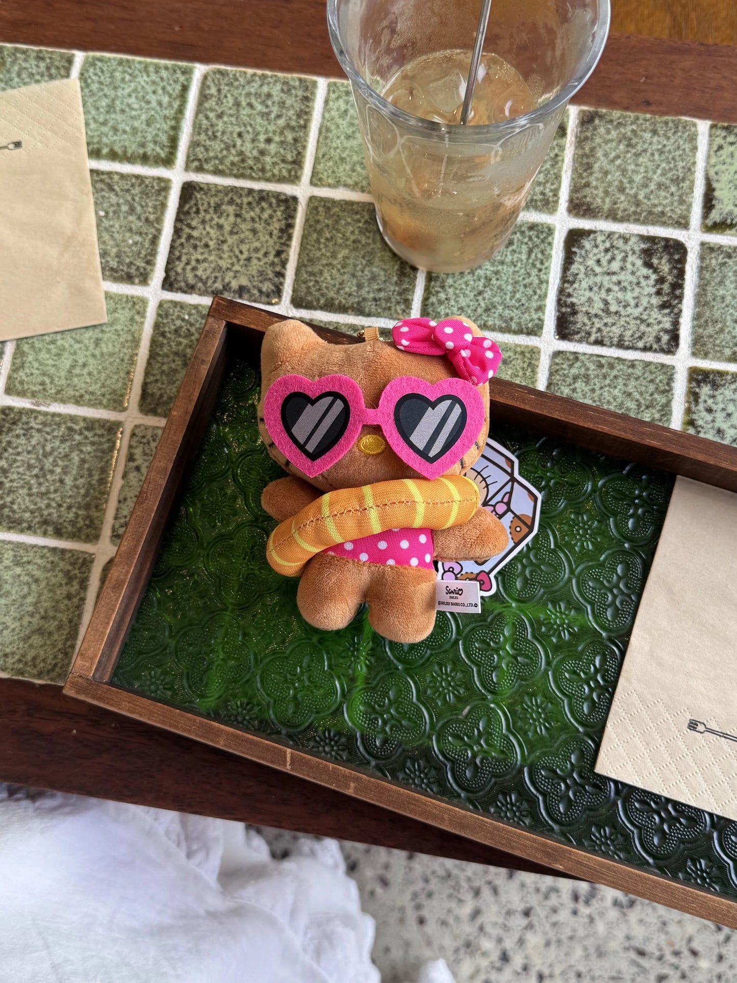 Swim ring vacation hello Kitty plush pendant
