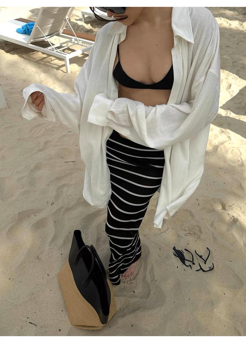 White Long Sleeve Shirt Set