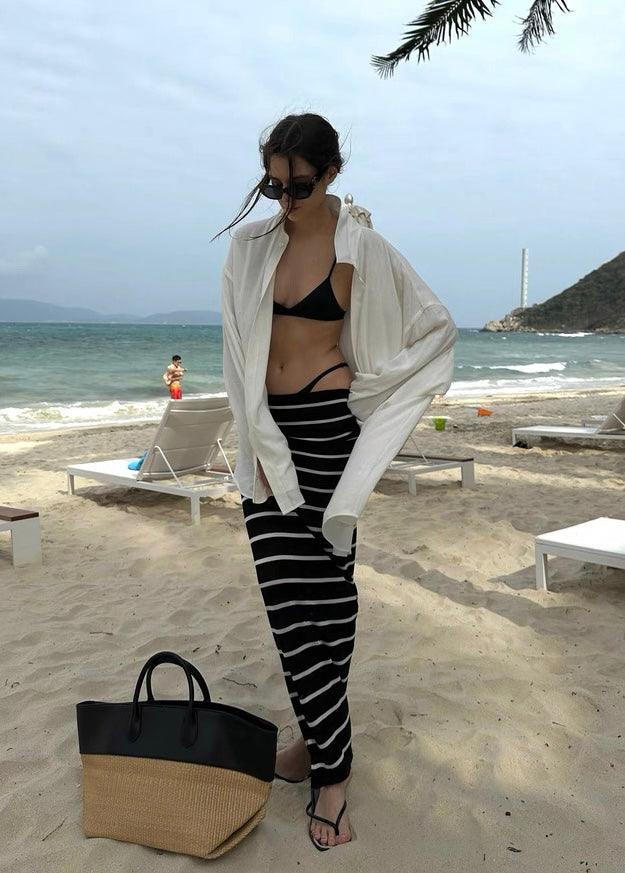 Striped skirt low waist