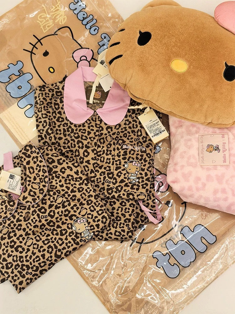 Pink Leopard Print Hellokitty Pajama set