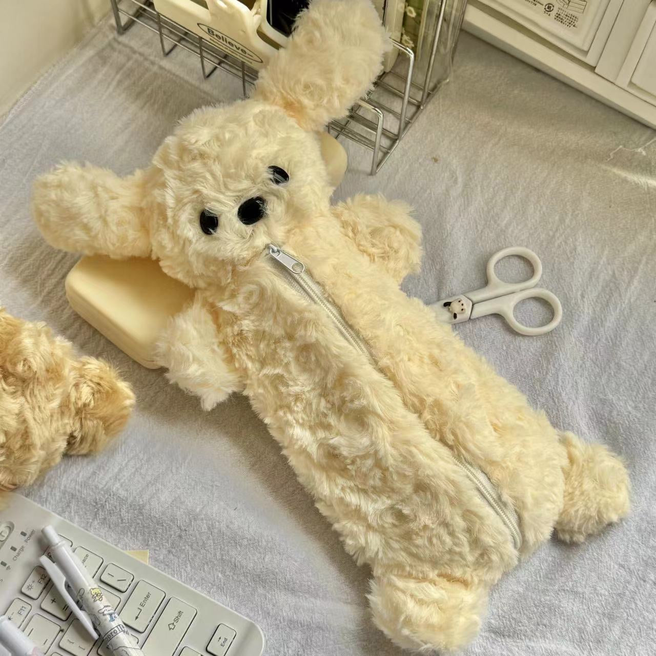 Plush Dog Pencil Case&Storage Bag