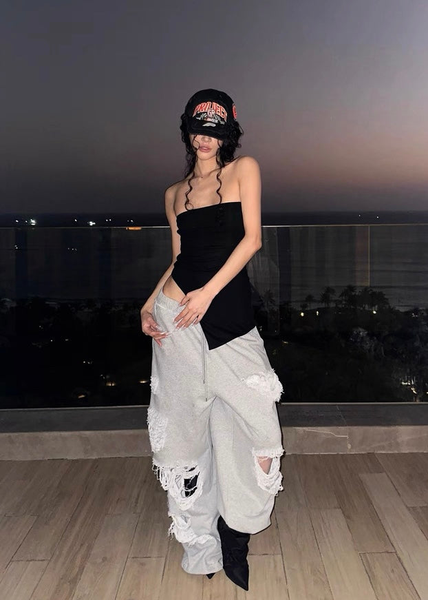 Grey ripped sweatpants
