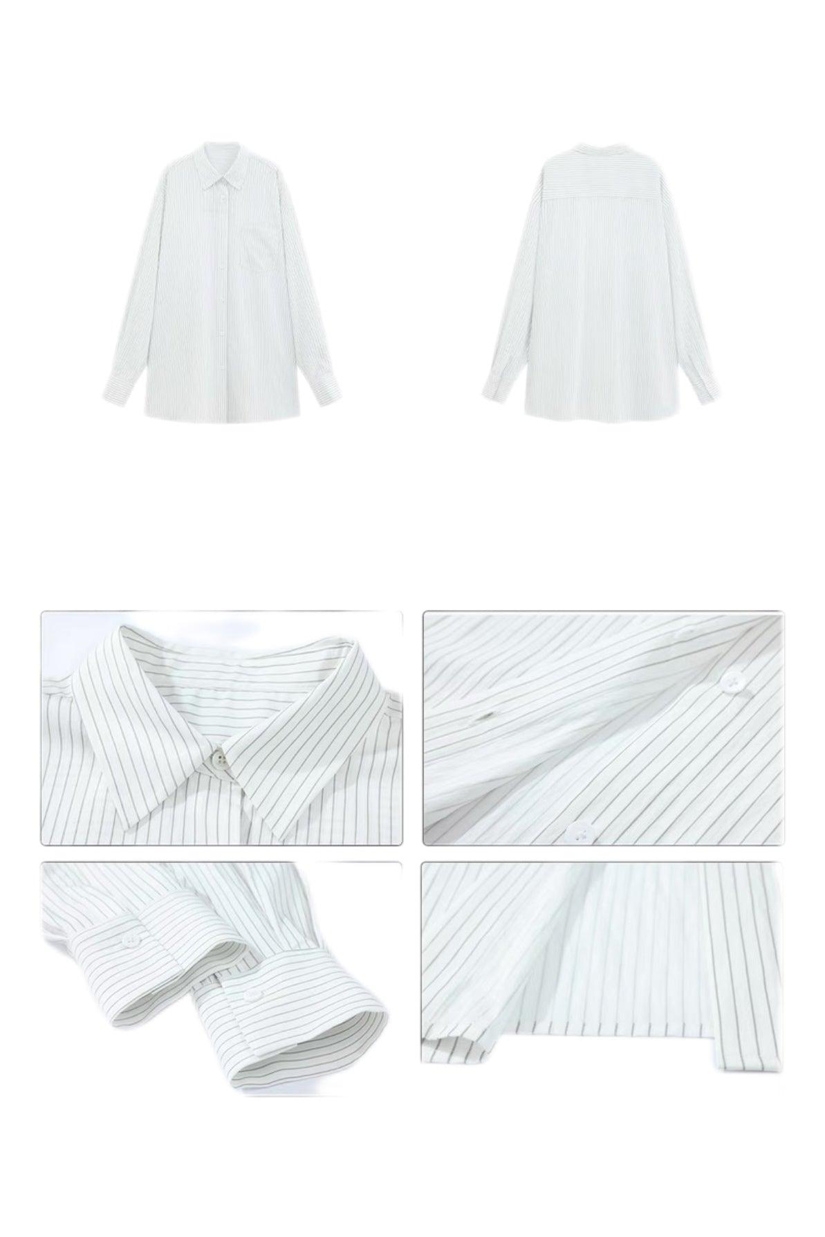 Striped long-sleeved shirt