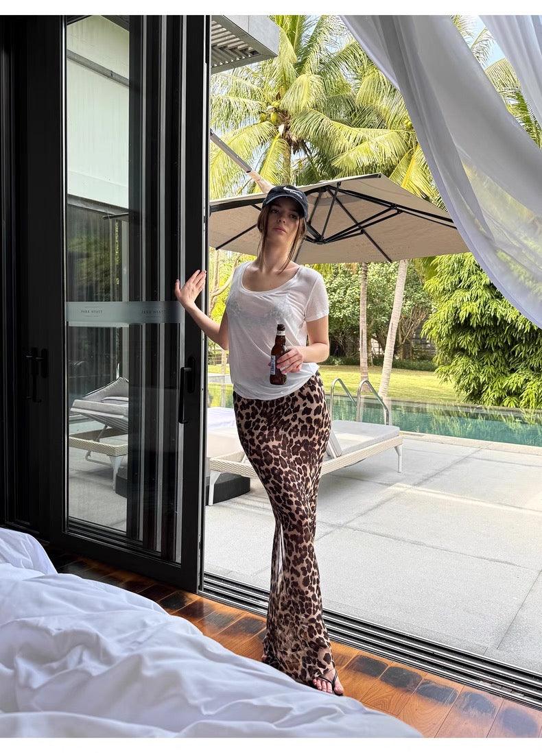 Leopard print skirt