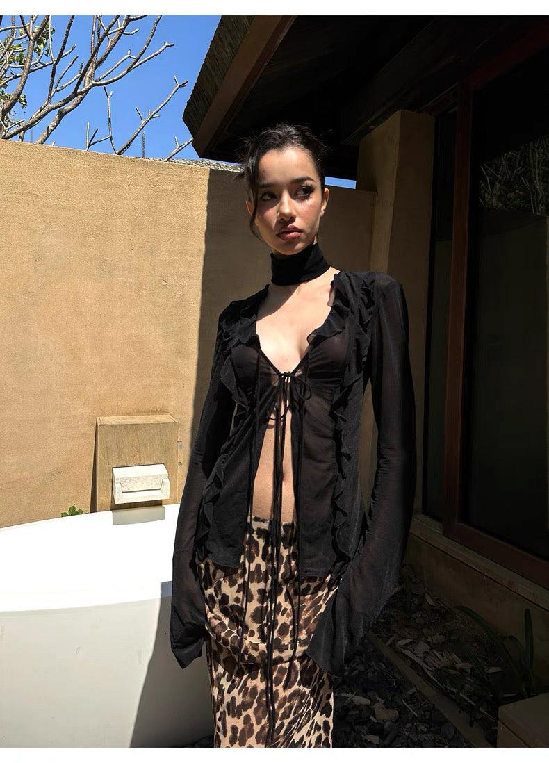 Black v-neck cardigan