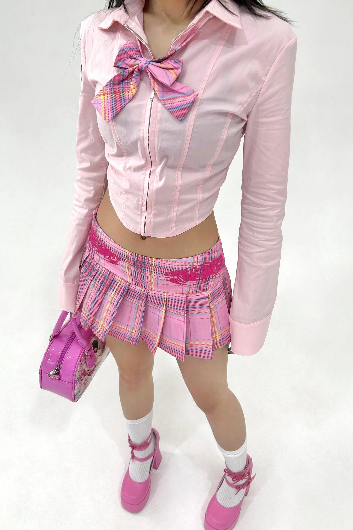 Barbie Pink Plaid Mini Skirt