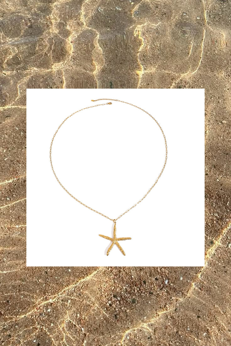 Cross starfish Rings Necklace 9 Pieces Set