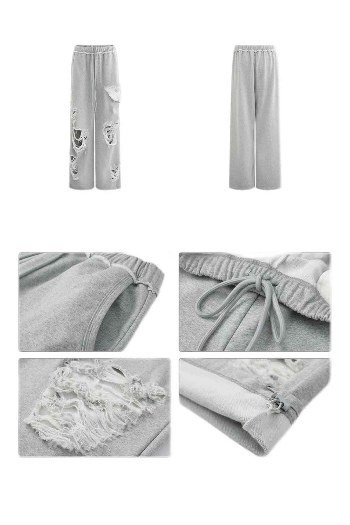 Grey ripped sweatpants