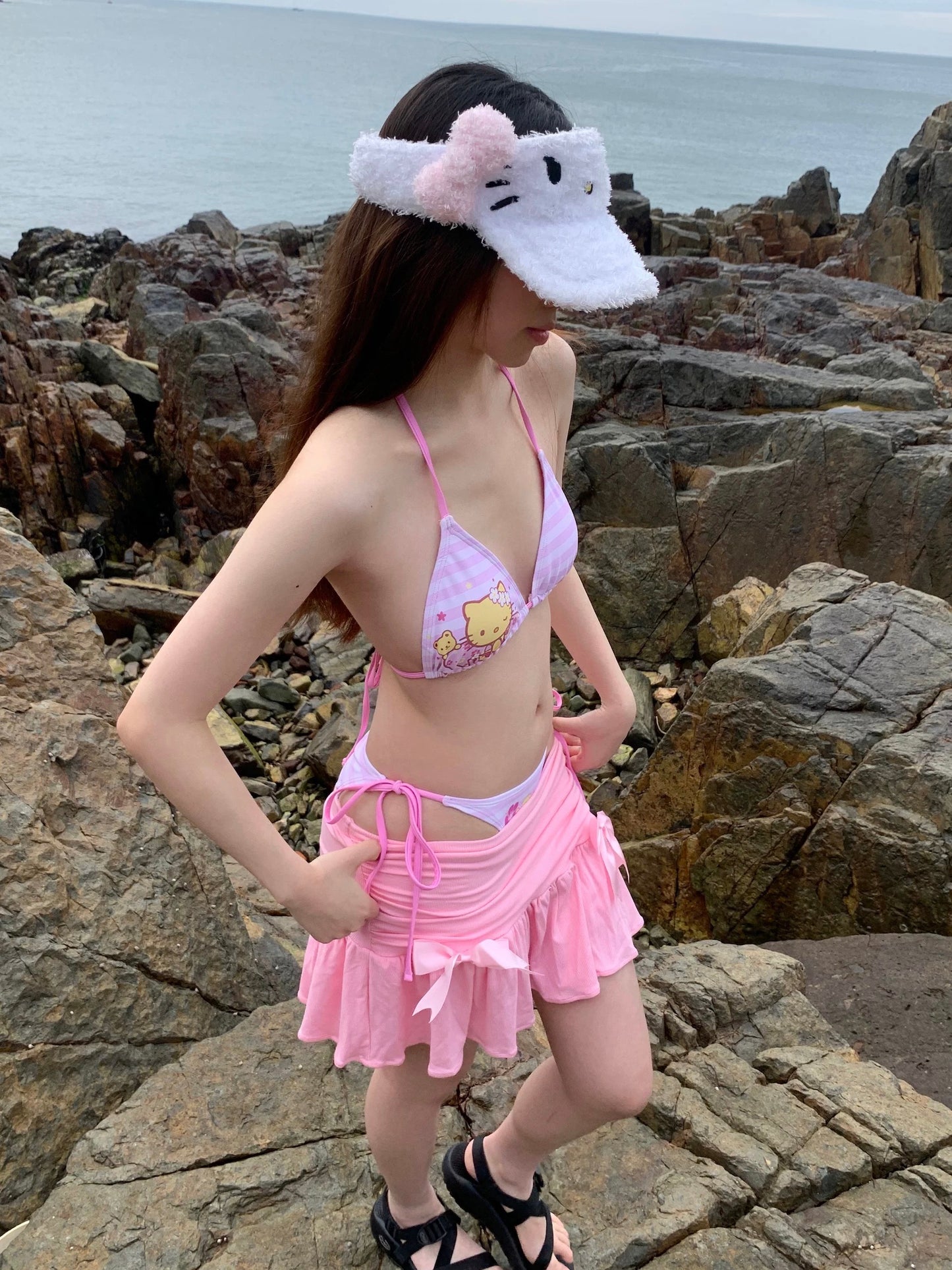 Pink Tanned Hellokitty Bikini