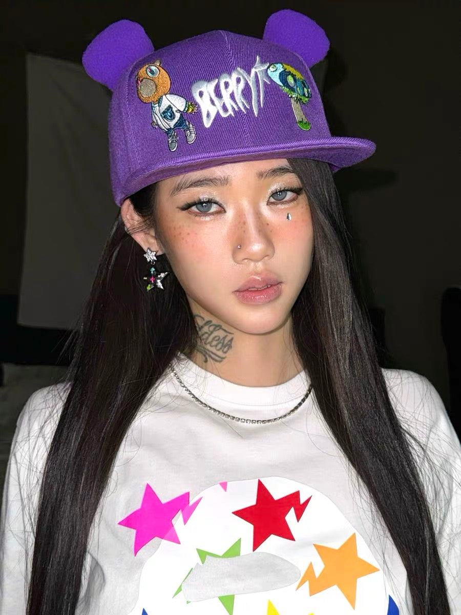 Kanye Graduation Purple Dropout Bear Hat