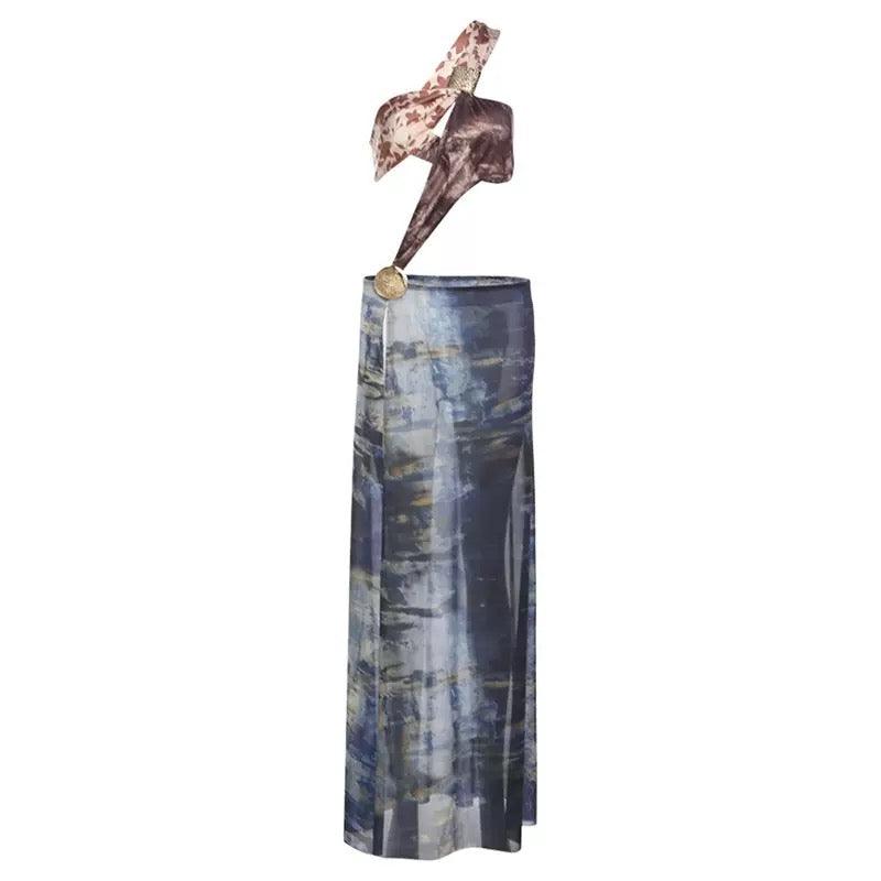 print sexy maxi dress