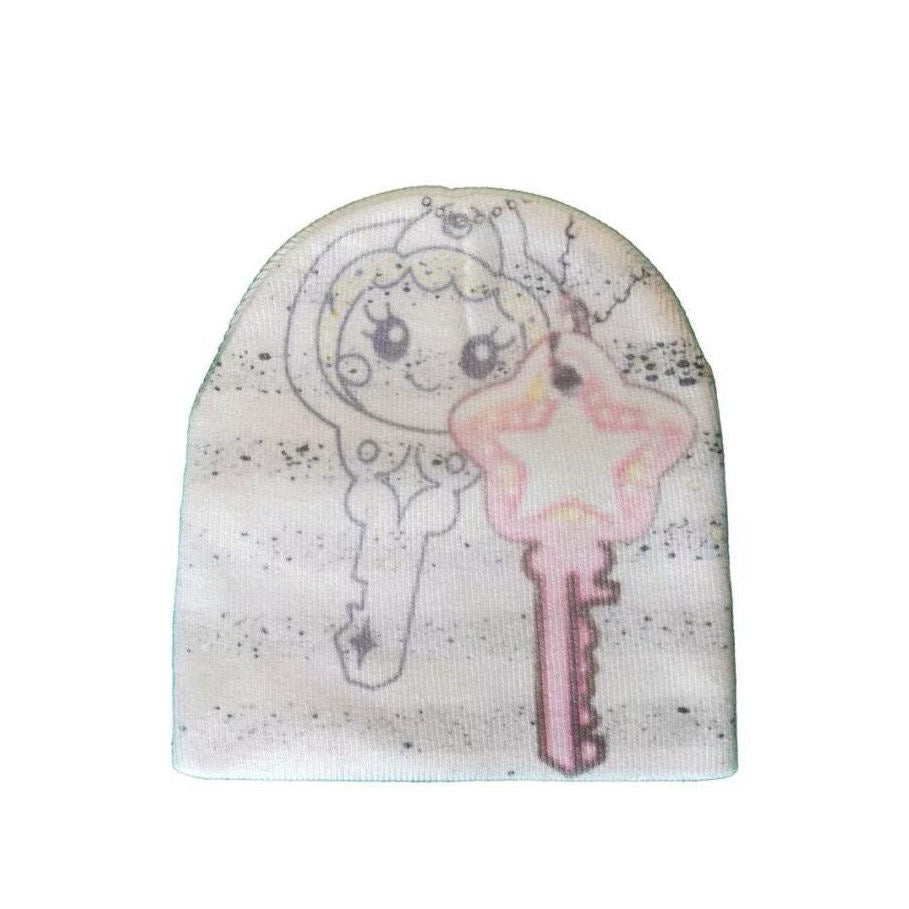 Drawing Print Knit Beanie