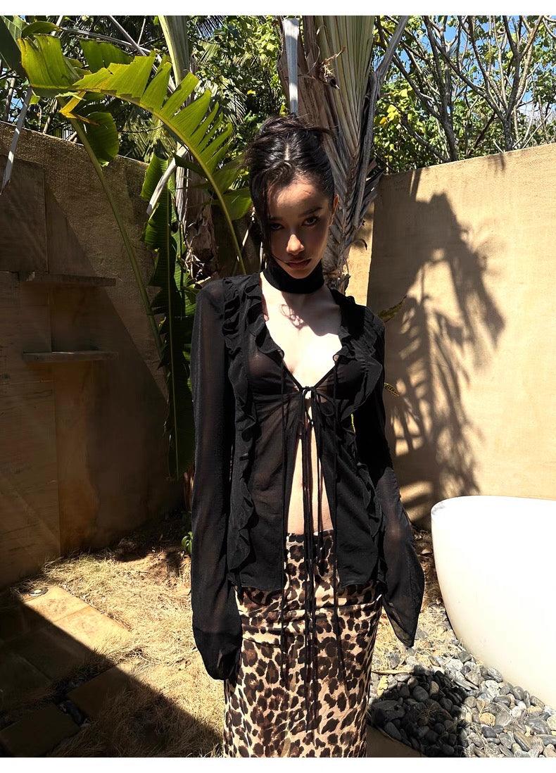 Black v-neck cardigan