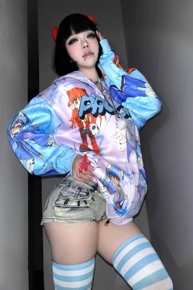 PaoCai co-branded Eva Lingpoli Asuka printed jacket