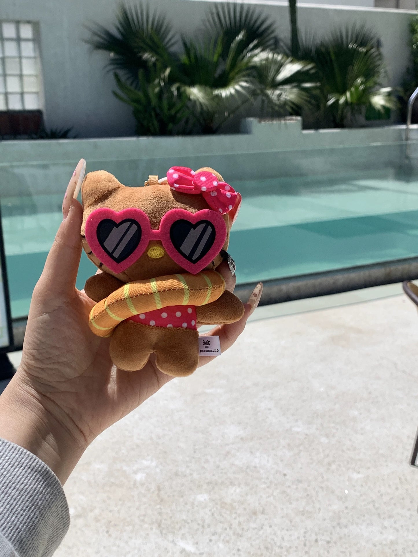 Swim ring vacation hello Kitty plush pendant