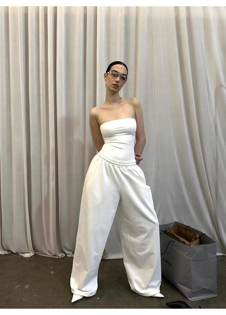 White shoulder vest