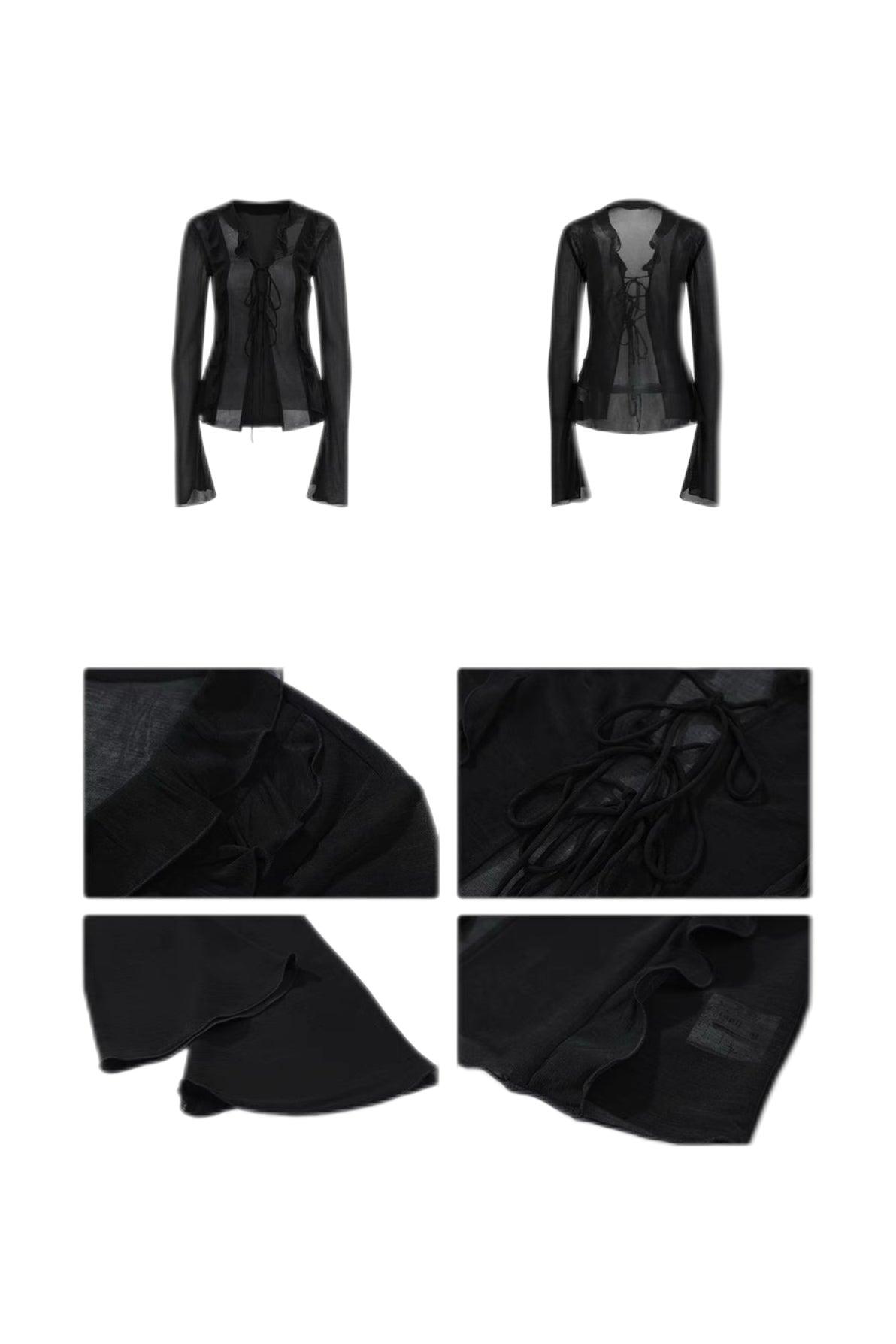 Black v-neck cardigan