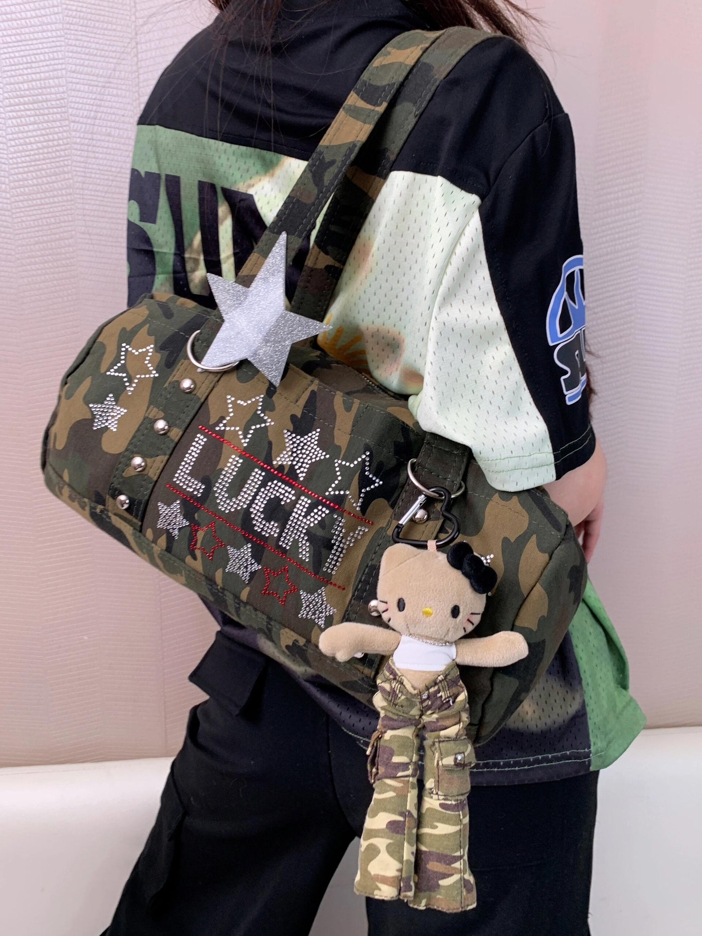 camouflage long leg HelloKitty bag charm +bag