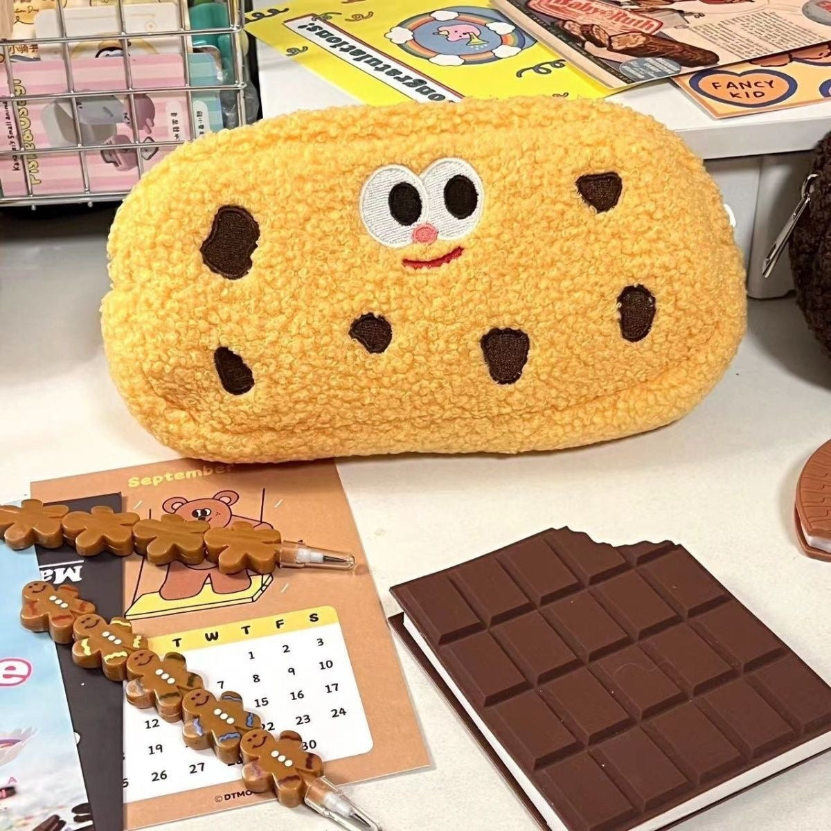 Cookie-shaped Pencil Case & Storage Bag