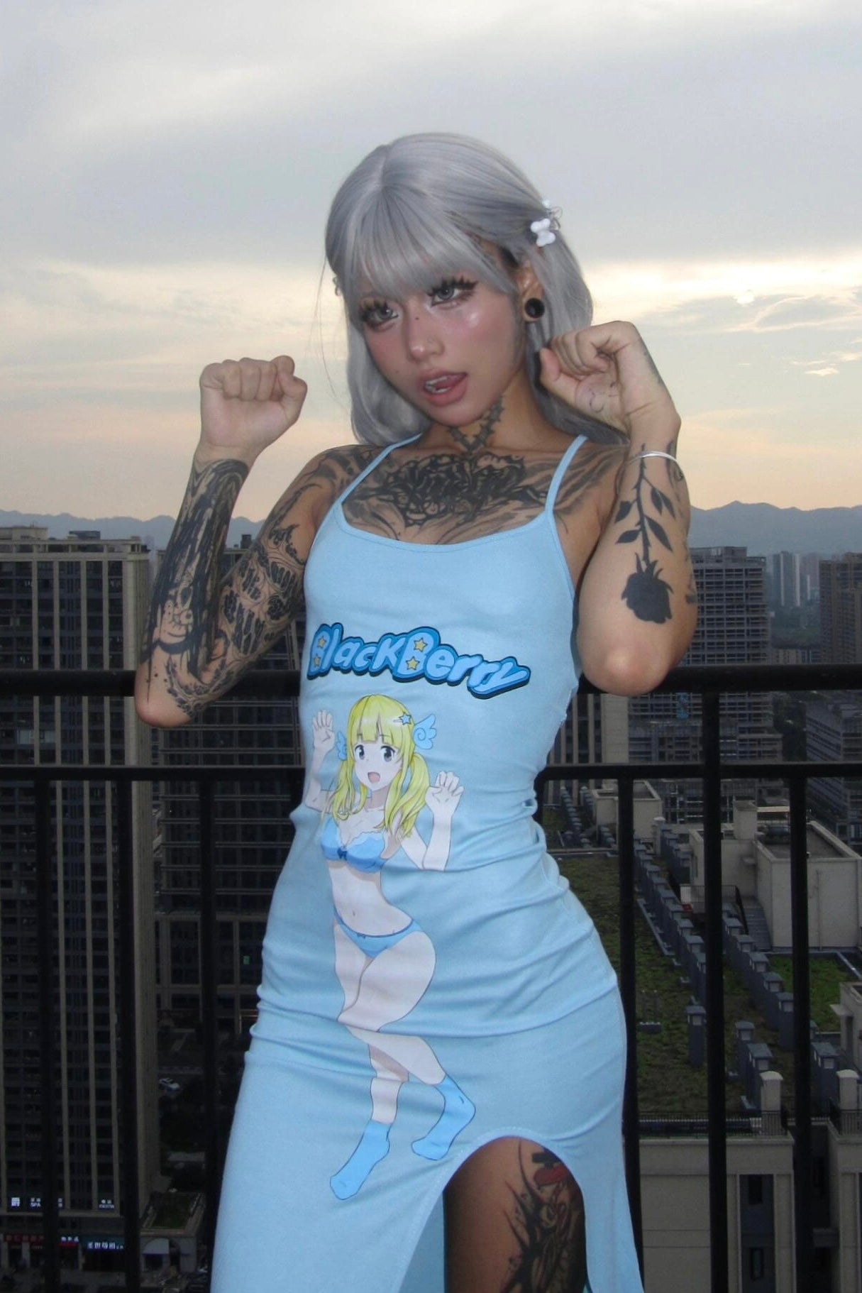 Summer Bikini Angel Girl Blue Dress