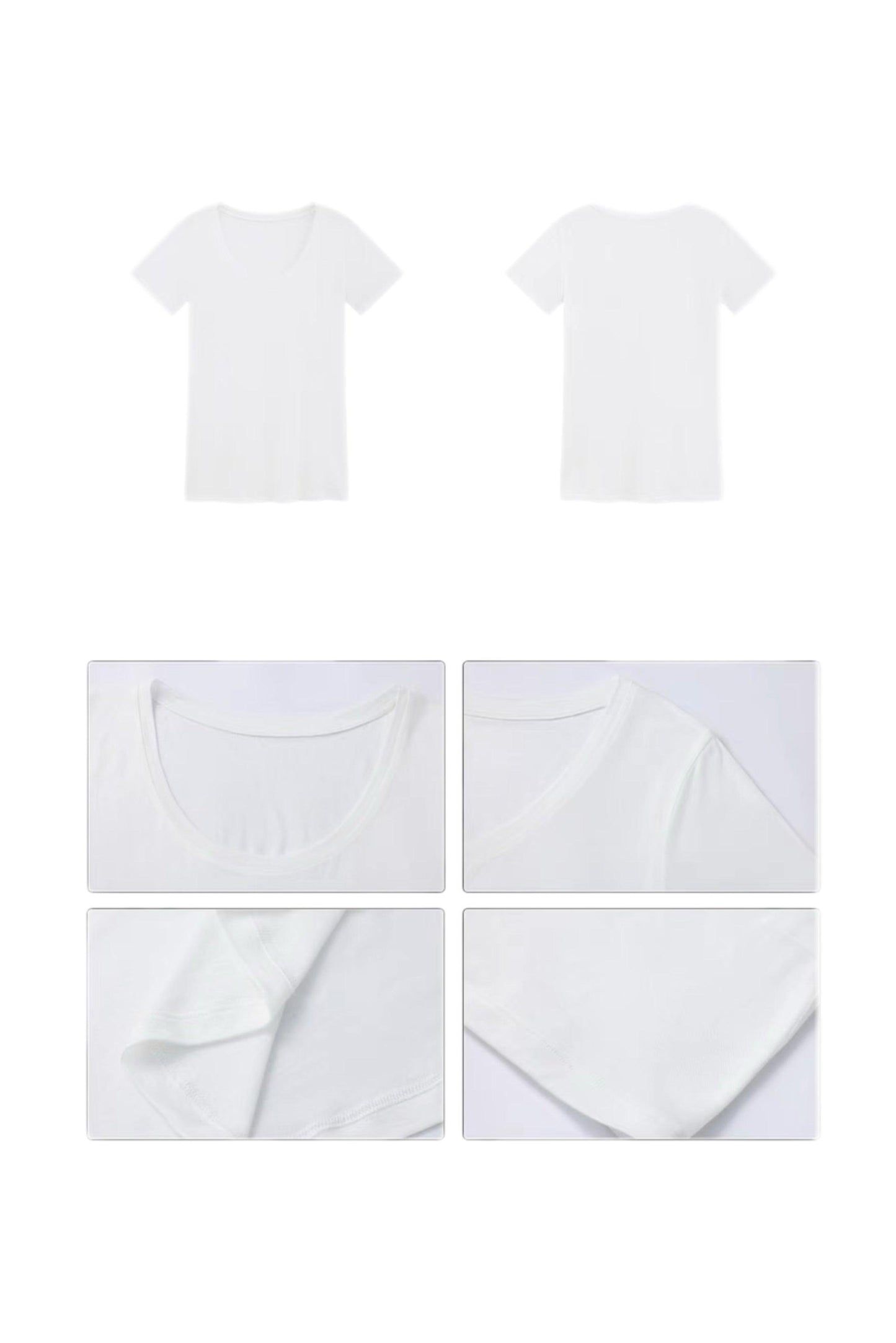 White Lyocell U-neck tee