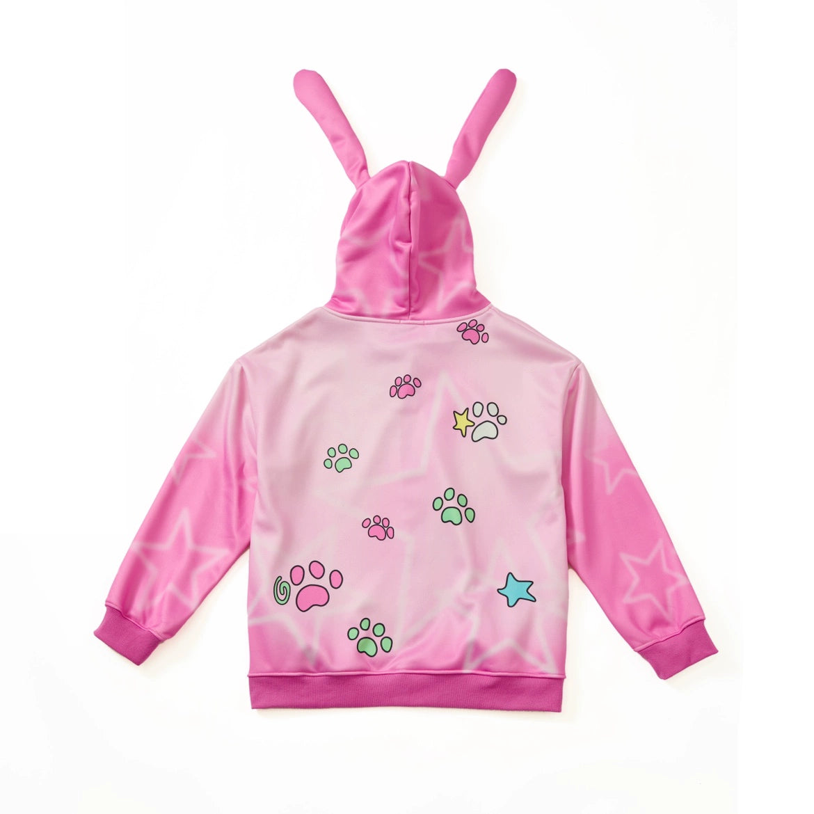 Pink girl rabbit ear velvet coat
