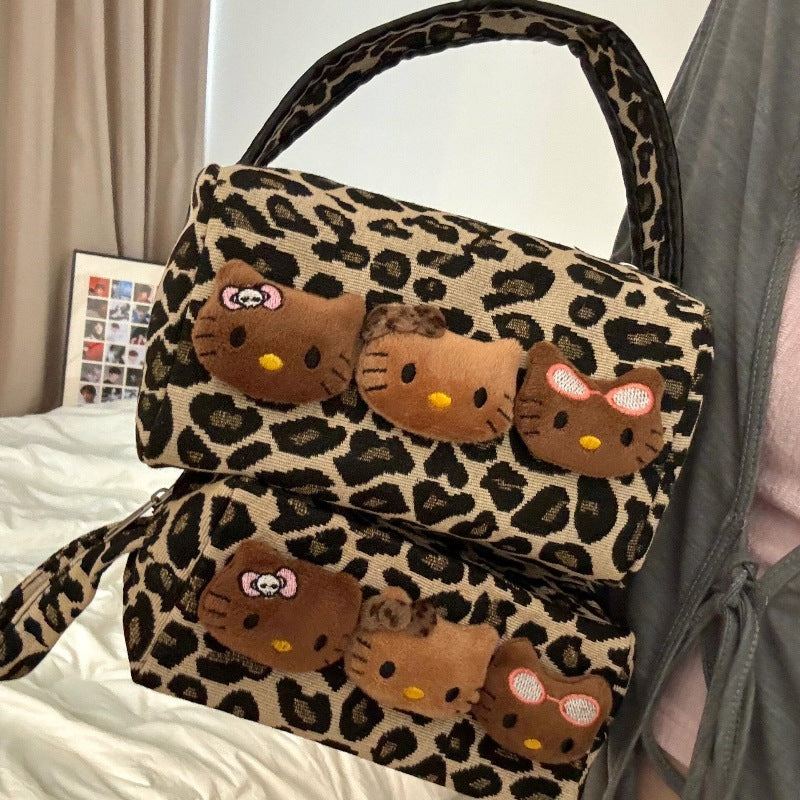 Leopard print Hello Kitty storage bag