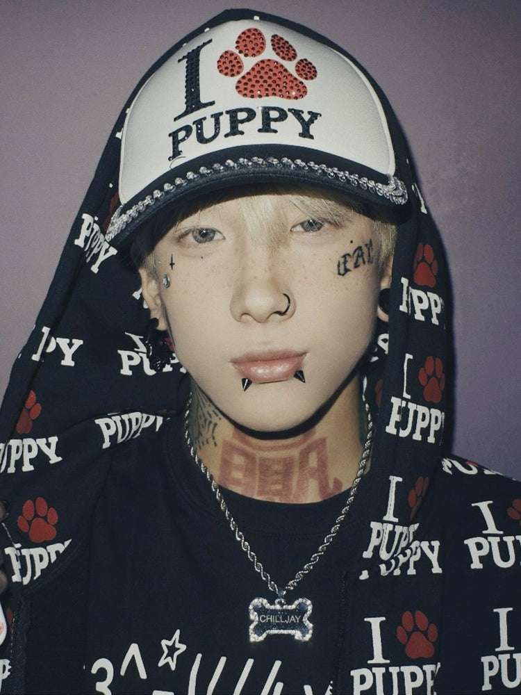 I love puppy rhinestones hats