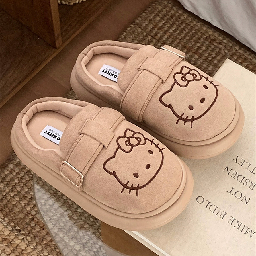 HelloKitty Pocken Shoes, Girl Heart Cotton Slippers
