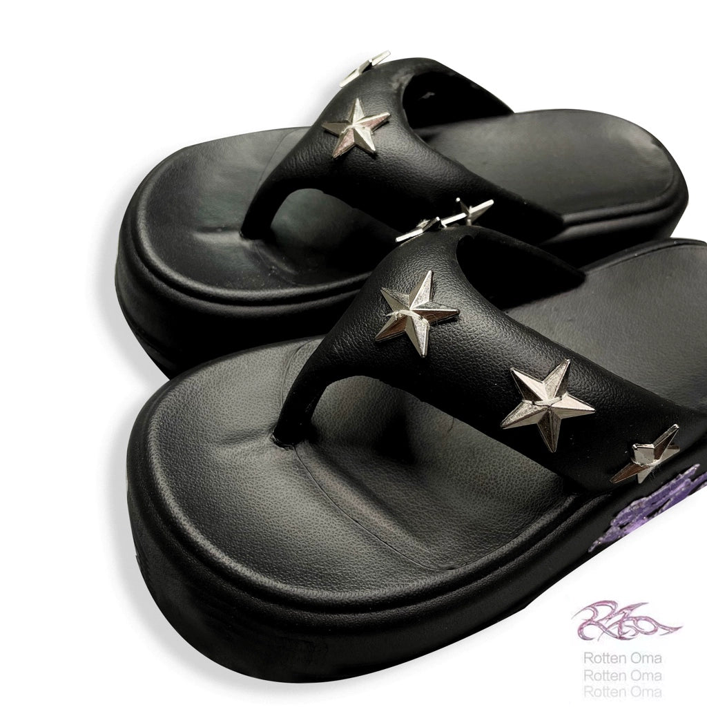 Sparkling Star Lightweight Dragon Pattern Thick Bottom Slippers