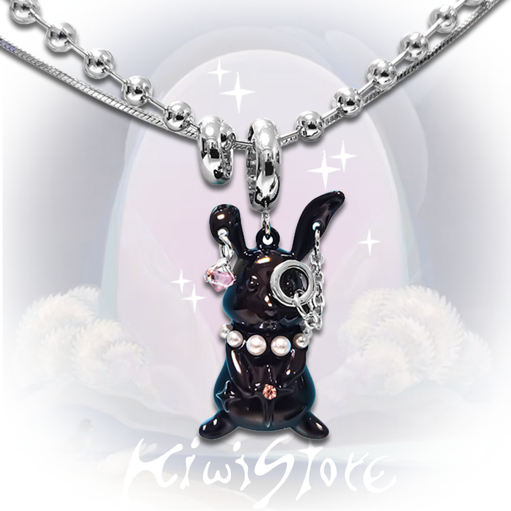 Glasses Doctor Rabbit Necklace Earrings