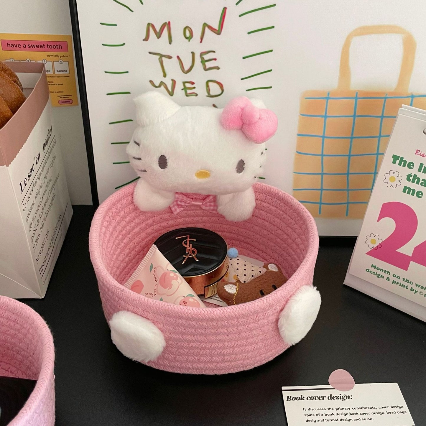 Pink Hello Kitty Storage Basket
