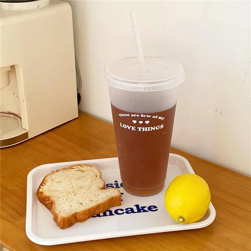 Plastic straw cup