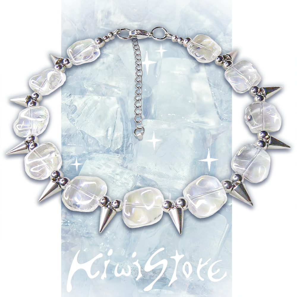 Ice Pillar Natural Stone Glass Necklace