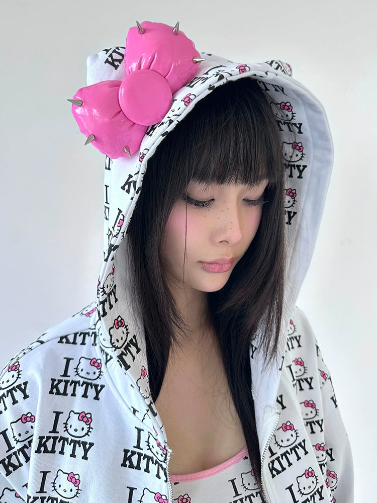 I love KITTY hooded sweater full of cat ears