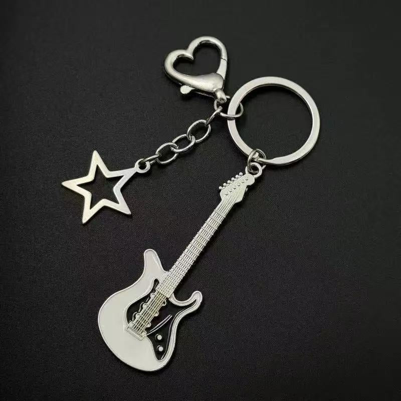 Electric Guitar Star Bass Bag Charm