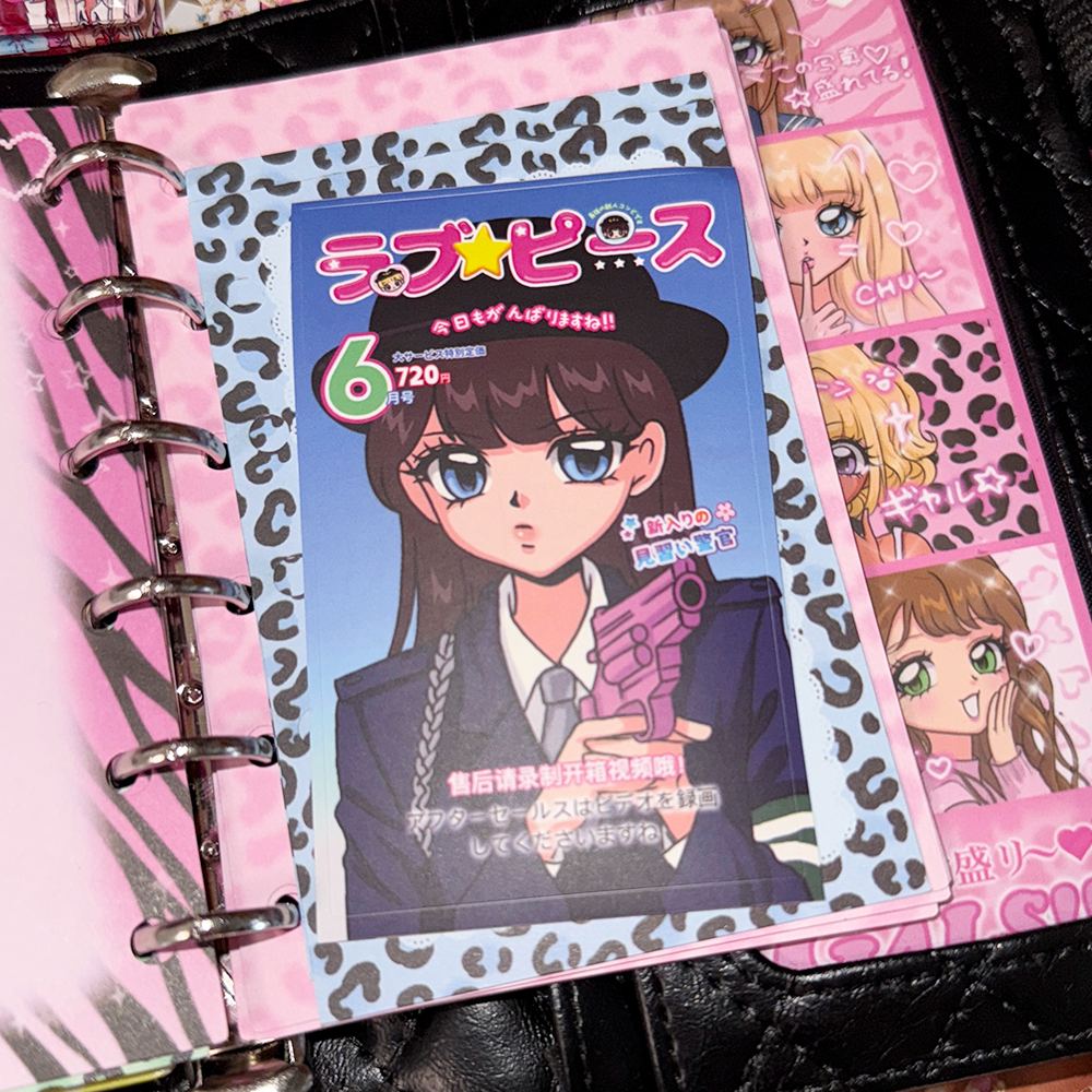 Cute girl sealing sticker