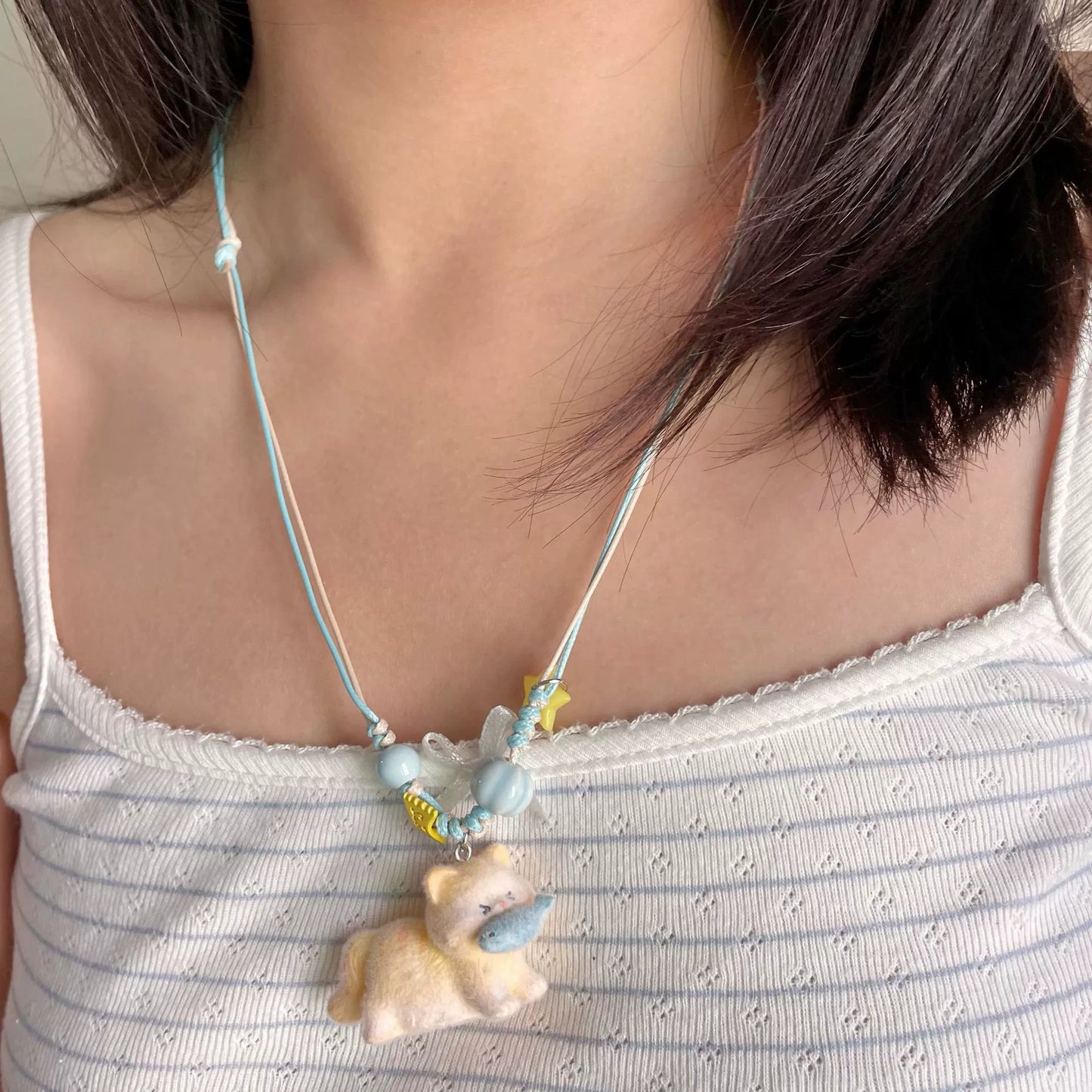 Y2K Mouth Full Kitten Plush Necklace